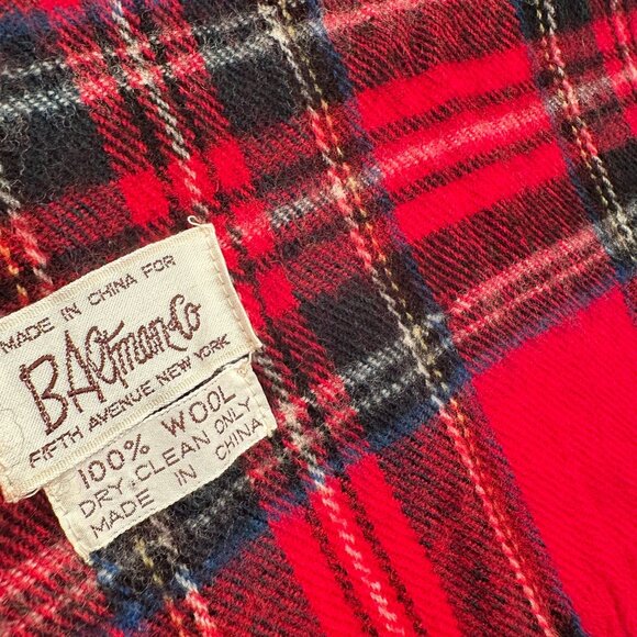 Baltman Co Scarf Wool Fifth Avenue New York Tartan Plaid Shawl Wrap Vintage - Picture 3 of 11